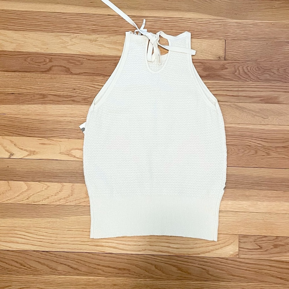 Anthropologie Sunrise Embroidered Sweater Tank – XS – NWT – Ivory Rainbow Knit - Picture 10 of 13